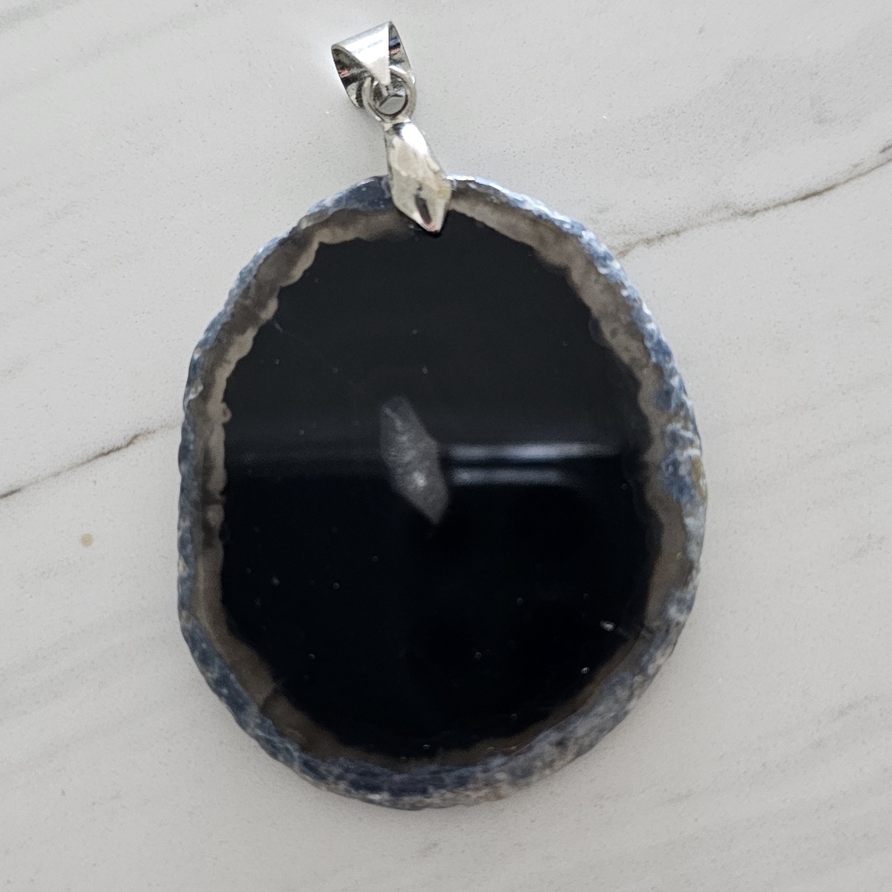 Elegant Black Agate Pendant
